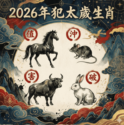每年歲末年終的月經文 2026年犯太歲生肖-馬鼠牛兔
